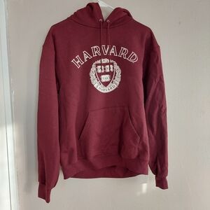 Adult M Maroon Harvard Hooded Sweatshirt